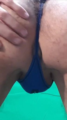 Blue Sheer Meshy G-string