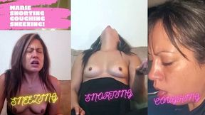 MARIE TOP DOWN SNEEZING, SNORTING, NOSE BLOWING AND COUGHING! wmv footage