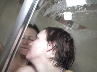 Lesbian shower with dulcemorena and young minitommy