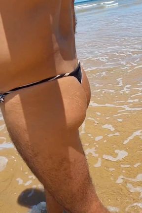 Ladysilva on the beach in her panties what a hot slut