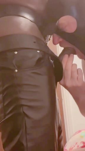 Black Muscle Dominates White Sub Deep Throat Titplay Session