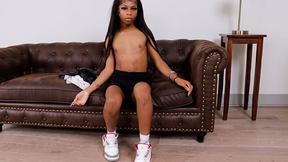 ”FEMOUT XXX - First Time Black Teen petite Tgirl masturbates”