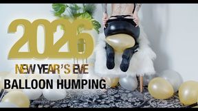 2026 New Year's Eve Balloon humping in shiny leggings