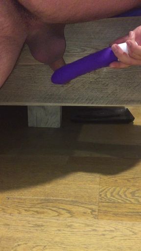 Milking Out Two Ruined Orgasms Using My Roommate's Vibrator with Lots of Loud Moaning