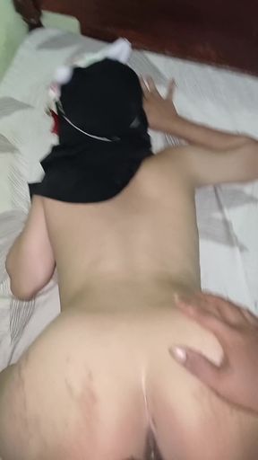 Beautiful Hijab Student Sighs Enjoying It   Clip 1