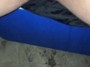 We escaped to our outdoor shed in order to get some privacy to fuck in peace, watch her finish him