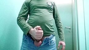 Jerkoff Big Cock With Big Balls In Public Toillet In Germany. Pure Amateur In Public Place No Cum No Glory Hole Uncut