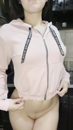 Assy amateur teen exposes her tight pussy and perky tits