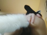 MILF Fucks Herself HARD with Fox Tail Anal Plug til Her TIGHT ASS is BEATUP