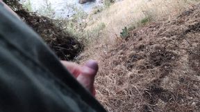Man Meets Gorgeous Whim Hair Hottie in Woods &mdash;  Fucks Her Fluffy Bush Hard &mdash;  Ejaculates Via Hand Job