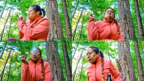 close up smoking with Asian Jasmine Jade outdoors volume 55 Non Nude ****MP4****