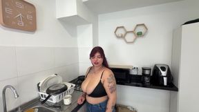 POV Blowjob Fucking with My Stepsister Just Before I Go to Work