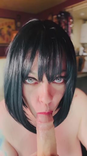Wish This Was Daddy's Cock I Was Giving A Smoky Blowjob To! BJ Dildo Cocksucking Smoking Smoker   Clip 2