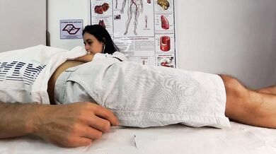 Hot Nurse Handjob Chokes Patient With Hard On In Fake Hospital