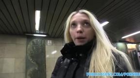 ”Pale Skinny Blonde's PublicAgent Hard Ride”