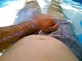 A nice jerk in my adidas swimming shorts in the pool