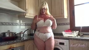 Join Busty Melody for a Steamy Kitchen Encounter - A Mature Experience You Won't Forget!