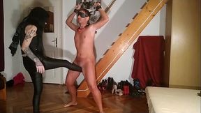 Beth Kinky - Double blinfold ballbusting for my master'_s fun pt1 HD