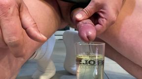 Jerk 18 times in a glas of Piss