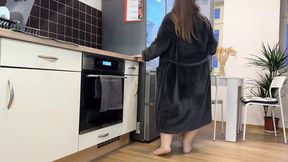 'Blonde milf gets son-in-law to nut on her juicy buttocks in pink undies &mdash;  kitchen'