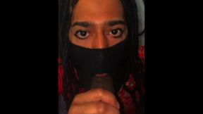 Tgirl Gives Sloppy Blowjob To Stepbro