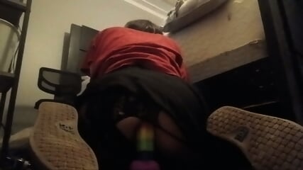 Femboy In Lingerie Fucks Himself W/ Dildo And Creams Himself!