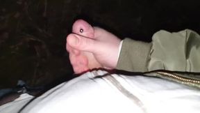 Daddys pierced cock in the woods  Loud moaning cumshot