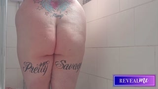 RevealMe || CURVY BABE'S STEAMY SHOWER MASTURBATION WITH WATER JET