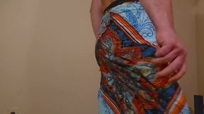 Long skirt girl with juicy bubble butt gets stuffed then cummed through