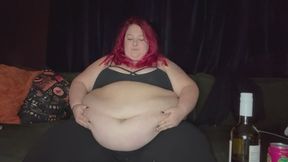 Having fun playing and putting things in my belly button