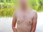 Crazy Exhibitionist: Handjob in the river (when no one sees) - jerkoff positions by KolowskiBRO