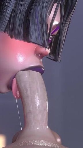 [marvel Rivals] Psylocke Sloppy Blowjob 3D Animation