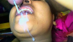 Bhabhi sucking cock in very romantic mood and take huge cumshhot in mouth