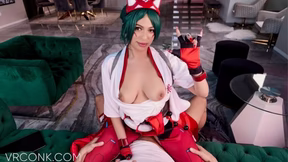 VR Conk: Busty Kiriko From Overwatch Video Game Fucks Anally With A Fan In Cosplay...