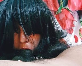 Thirsty Slut Throats Deep Dick Dry.