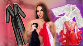 Fetish fantasy unfolds as transparent nightgown robe gets intimately mirrored in 4k close-up