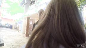 ”Sexy hottie with glasses gets ravaged by a big black cock”