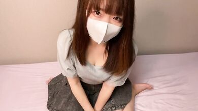 Japanese amateur kneeling masturbation