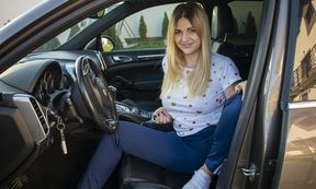 Wet And Creamy In The Driver Seat - Amateur Blonde Solo With Sassy Tiff