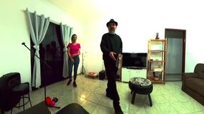 Cuckold watches the debt collector fuck his wife. Cuckold POV.