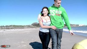 kevin white happily buggers the beautiful charlotte de castille at the beach