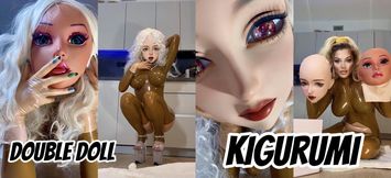 DOUBLE KIGURUMI Masking Moaning Talking LATEX