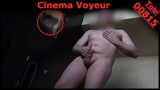 Stranger watches me up close masturbate in porncinema. Naked Gloryhole Exhibitionist Tobi00815