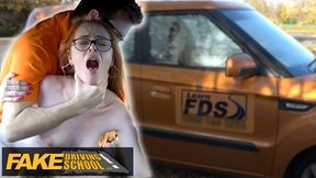 British Ginger Babe Ella Hughes Gets Her Perfect Pussy Fucked During Driving L