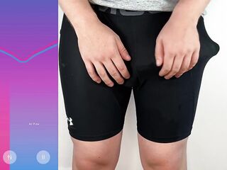 Biggest weenie hands free anal sex-toy jizz flow in constricted panties