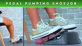 Pedal Pumping The Cum From Your Balls Under My Gold Converse Sneakers (249) - Split Cam 1 - Cock Trample Trampling Pump CBT Trainers Shoejob Footjob
