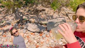 threesome ,two sluts thirsty for yellow piss, drink more than 3 liters in public, argentinian national park!!