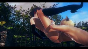 Ladybug Hentai 3D - Cunnilingus and Fucked Through the Wall by Cat Noir in a Park - Japanese Asian Manga Anime Game Porn