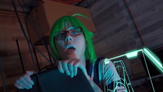 Emily Nutaku Project QT Cosplay - Nerdy girl was caught watching porn and fucked
