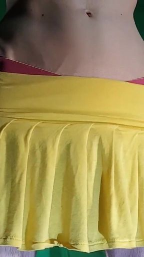 Yellow Miniskirt with Yellow Shorts